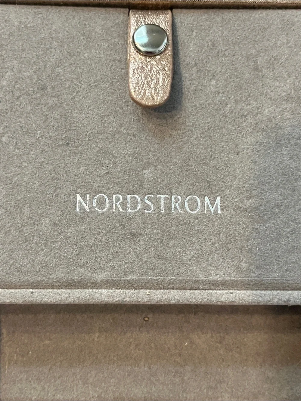 Nordstrom Jewelry Tray in Taupe with Metallic Snap